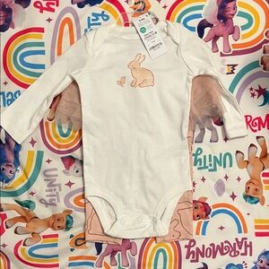Carters White and Pink Bunny Print Kids outfit
